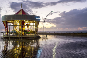 Port telaviv featuring carousel, retro, and sunset