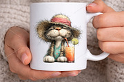 Whimsical Summer Cats Clipart Bundle, an Illustration by Canvas Craft (Thumbnail 6 of 7)