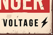 Rustet Retro Danger High Voltage, an Object Graphic by Black White Mouse Design (Thumbnail 3 of 3)