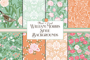 Morris Inspired Patterns Mint Coral, a Pattern Graphic by RachelStudio (Thumbnail 1 of 5)