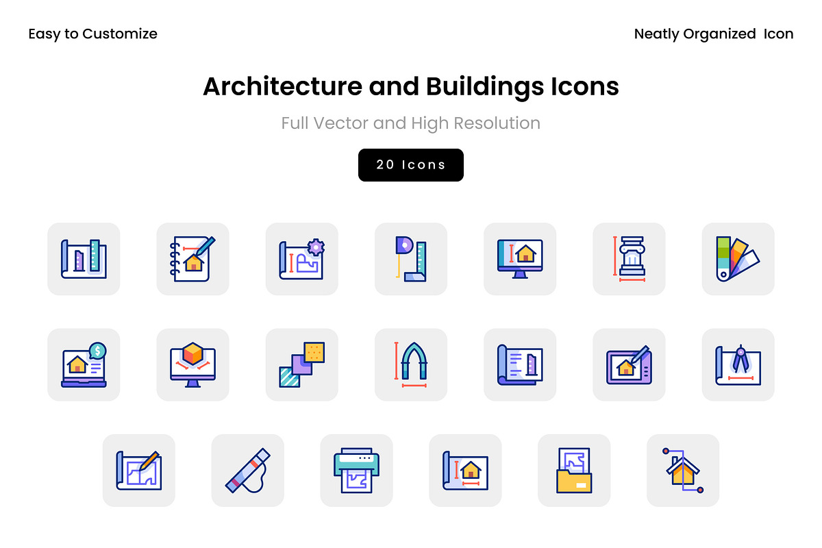 Architecture and Buildings Icons, a Solid Icon by Wencory (Photo 2 of 2)