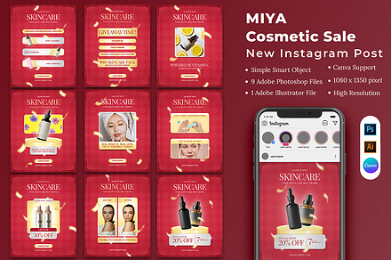 Cosmetic Sale Instagram Post & Canva