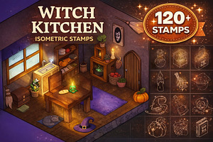 100 Procreate Isometric Halloween