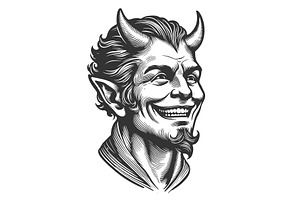 Devilish Figure smiling vector, an Illustration by AlexArt