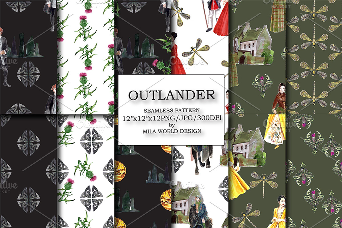 Outlander Seamless Pattern, a Pattern Graphic by MilaWorldDesign