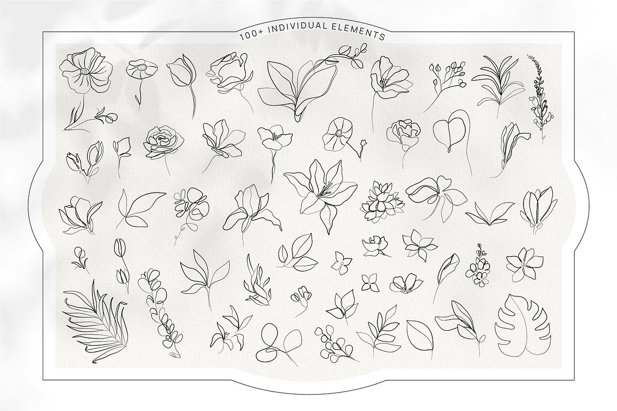 Abstract Minimalist Line Art Flowers, a Decorative Illustration by La Petite Line Art (Photo 2 of 11)