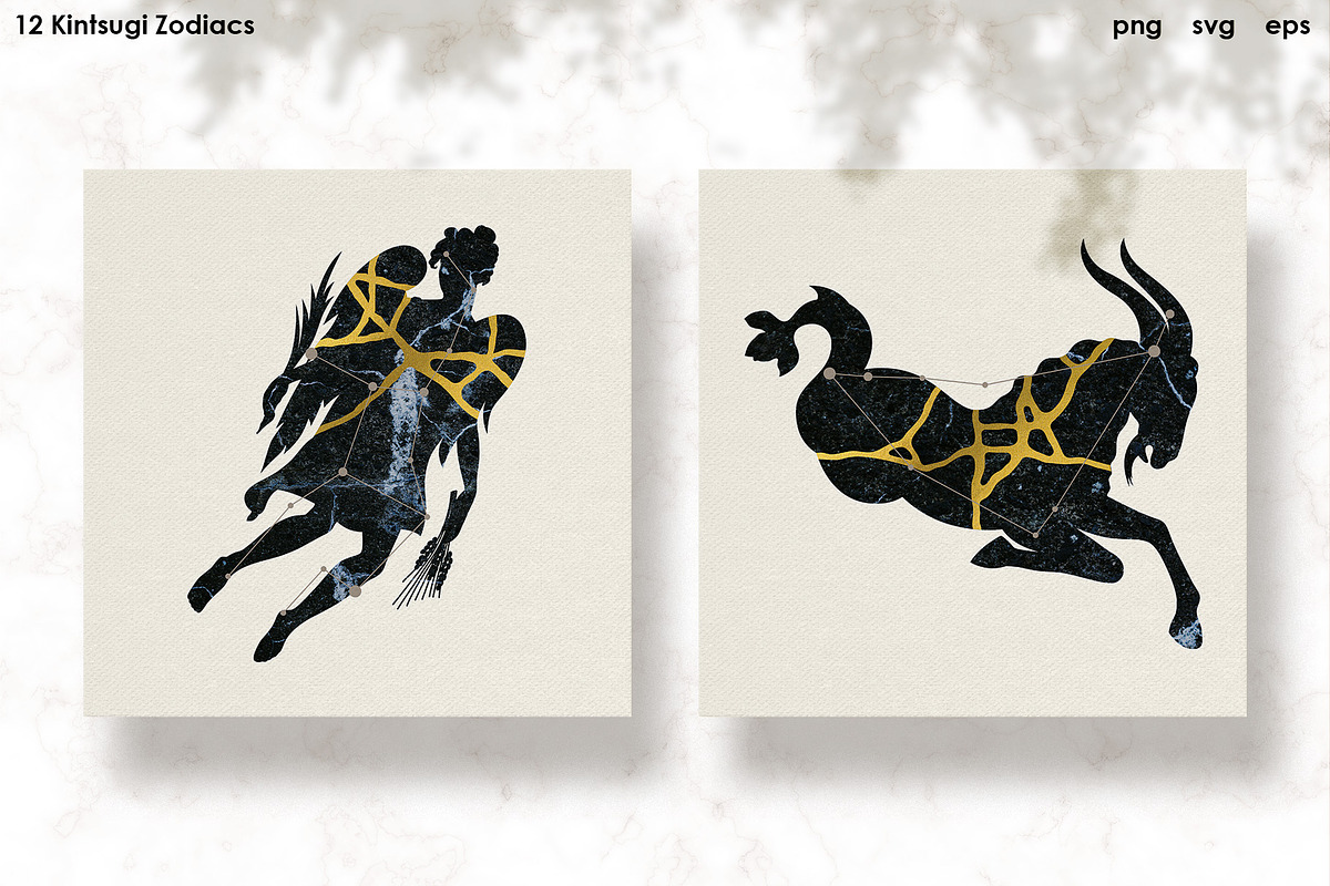 Kintsugi Zodiacs Vol.2 - PSD, JPEG, an Object Illustration by Kessens (Photo 1 of 9)