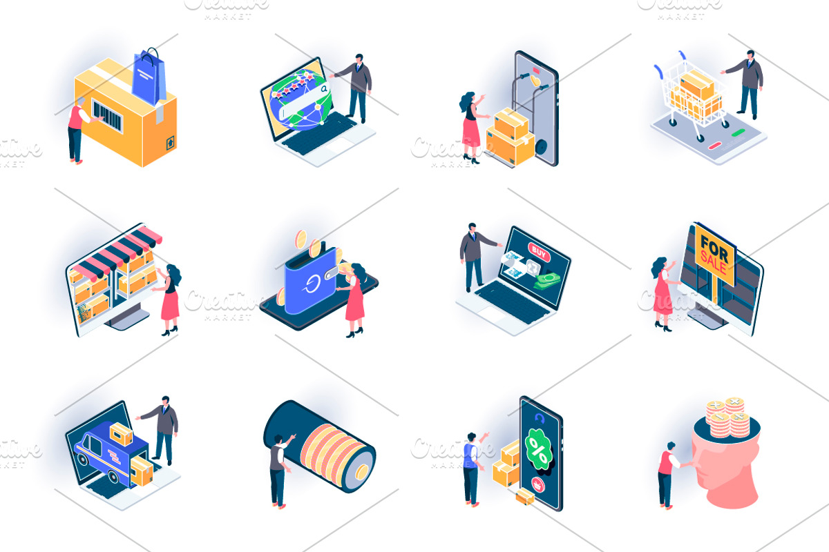 Unique Isometric Icons Pack, an Outline Icon by alexdndz (Photo 16 of 21)