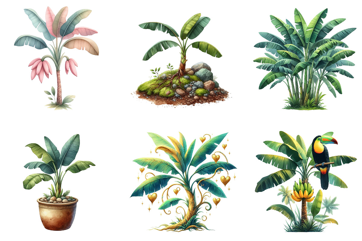 Banana Tree Free Clipart, an Illustration by DreamArtGraphic (Photo 4 of 7)