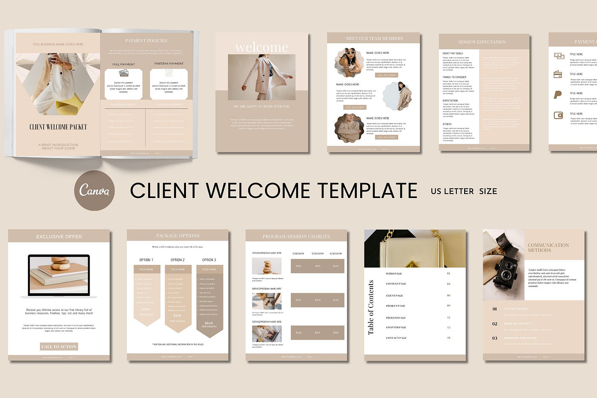 Client Welcome Services Bundle CANVA, a Brochure Template by Deepa Template Studio (Photo 4 of 23)