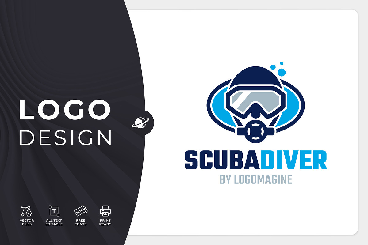 Scuba Diver Logo Template, a Branding & Logo Template by LOGOMAGINE (Photo 1 of 16)