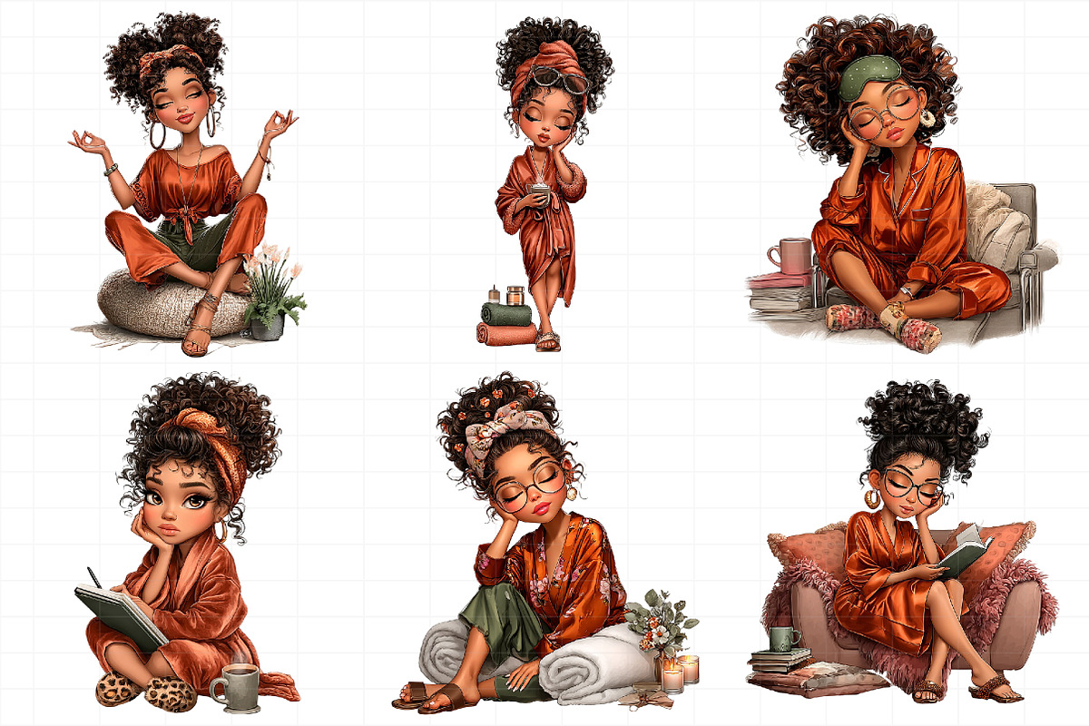 Relaxing Black Girl Clipart, an Illustration by Daily.Designs (Photo 4 of 5)