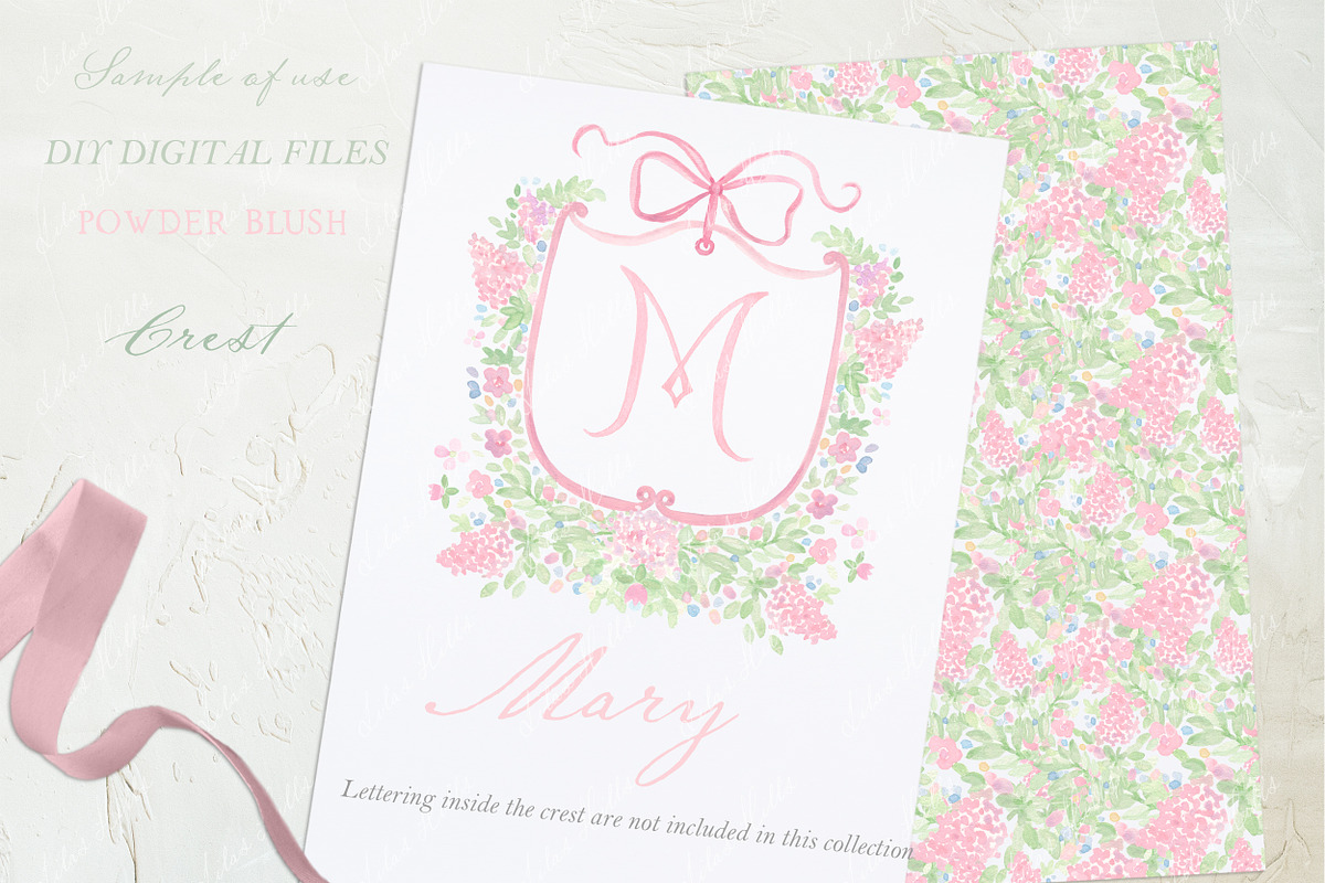 Powder Blush Pink Watercolor Crest, a Graphic by LABFcreations (Photo 3 of 4)