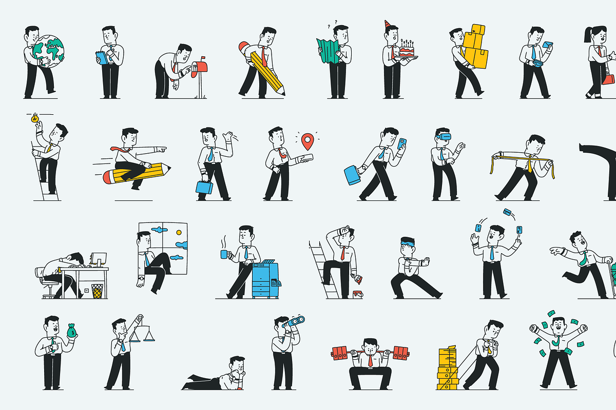 Business Sam - illustration pack, a Person Illustration by Ivan Mesaros (Photo 5 of 5)