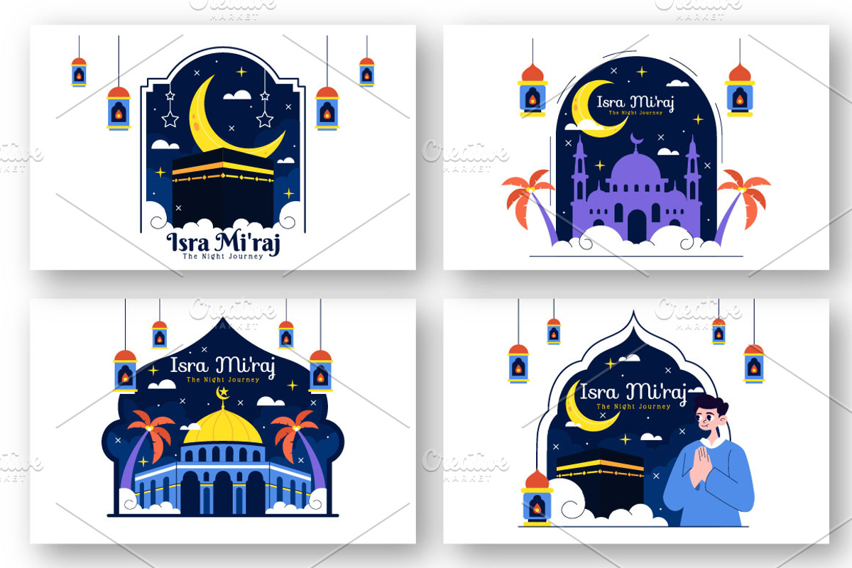 12 Isra Mi'raj Vector Illustration, a Decorative Illustration by denayunebgt (Photo 4 of 4)