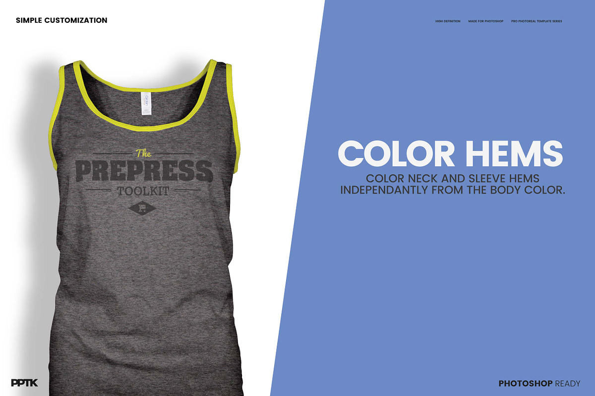Women's Ghosted Singlet Template, an Apparel Mockup by PrePress Toolkit (Photo 4 of 6)