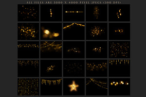 Gold Christmas Bokeh Overlays