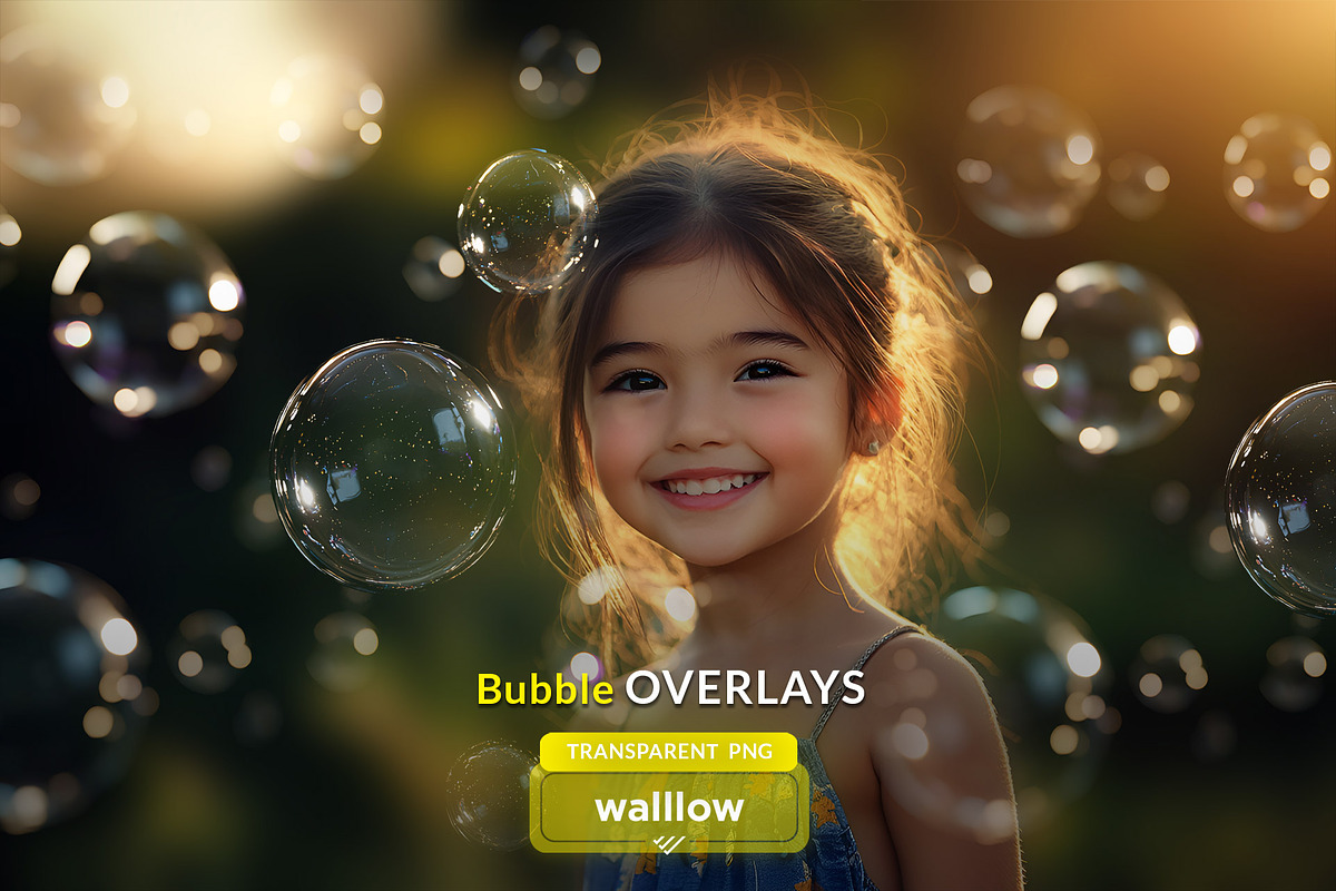 Realistic bubble PNG photo overlays, a Layer Style Add-On by Walllow Creatives (Photo 1 of 6)