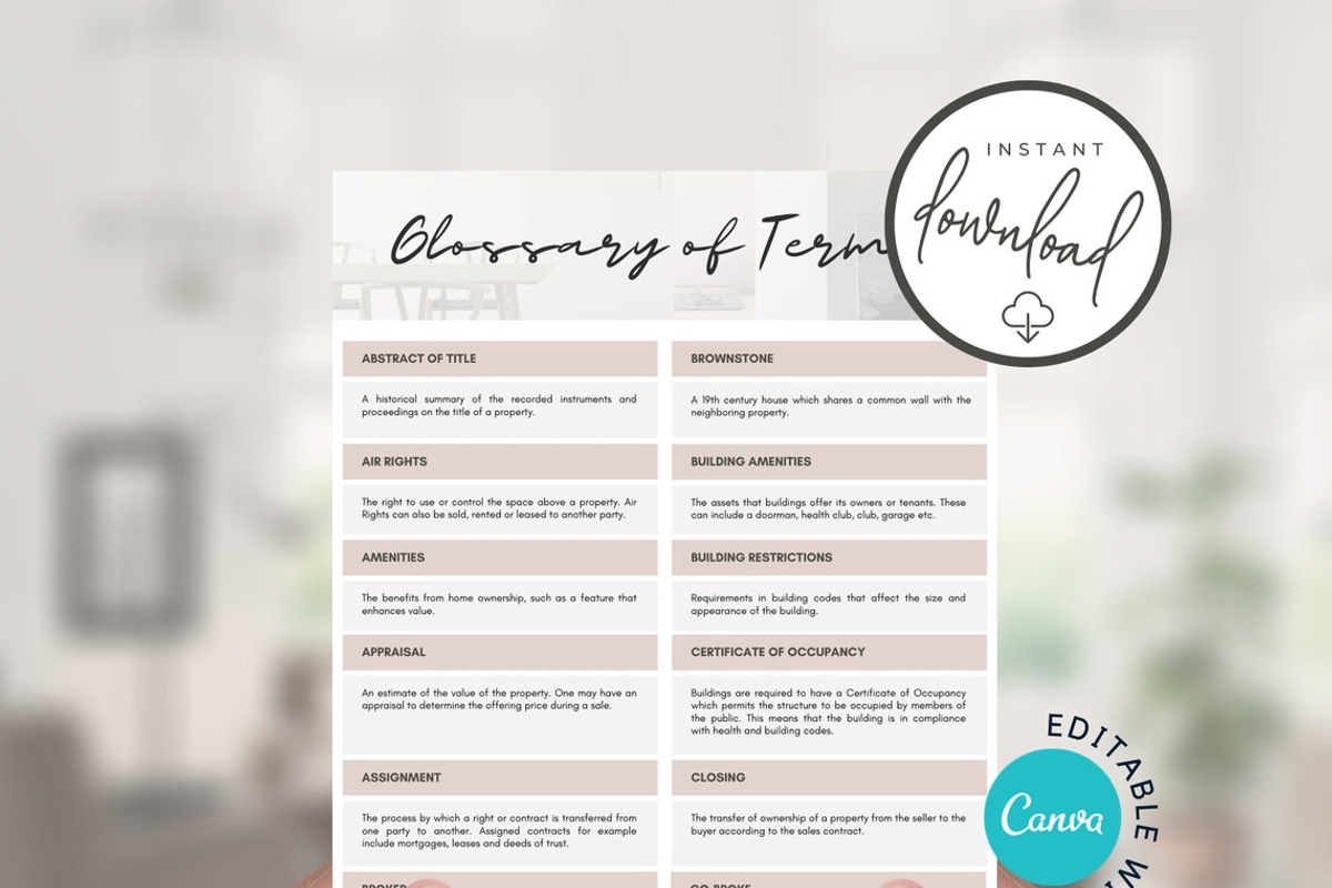 Glossary of Real Estate Terms CANVA, a Social Media Template by RealEstateDreams (Photo 4 of 4)