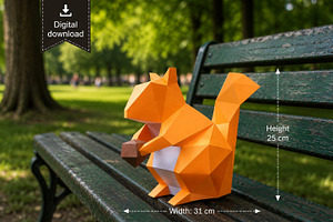 Squirrel sculpture - 3d papercraft