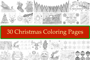 30 Christmas coloring pages