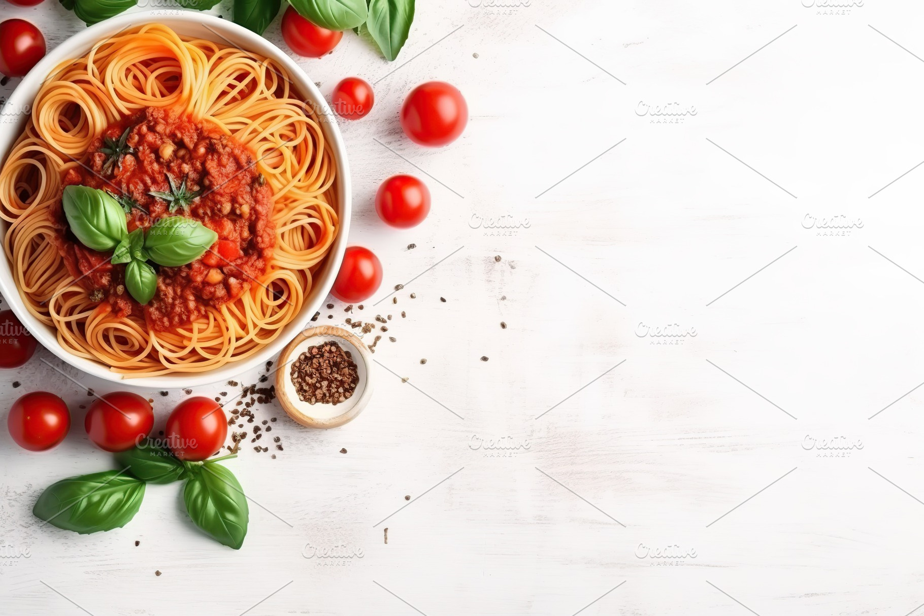 Tasty Italian pasta bolognese in plate. Generative AI, a Food & Drink Photo by AlyaAnd
