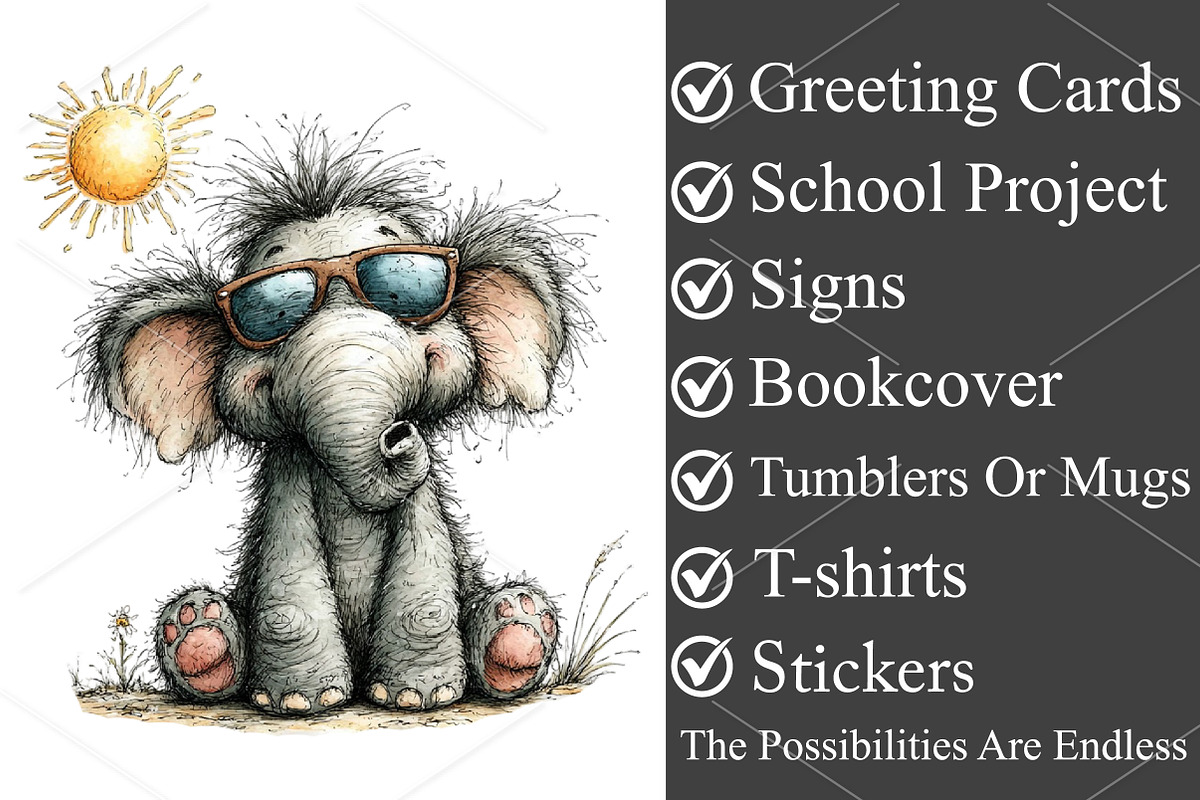 Whimsical Summer Safari Animals PNG, a Seasonal Illustration by Canvas Craft (Photo 3 of 7)