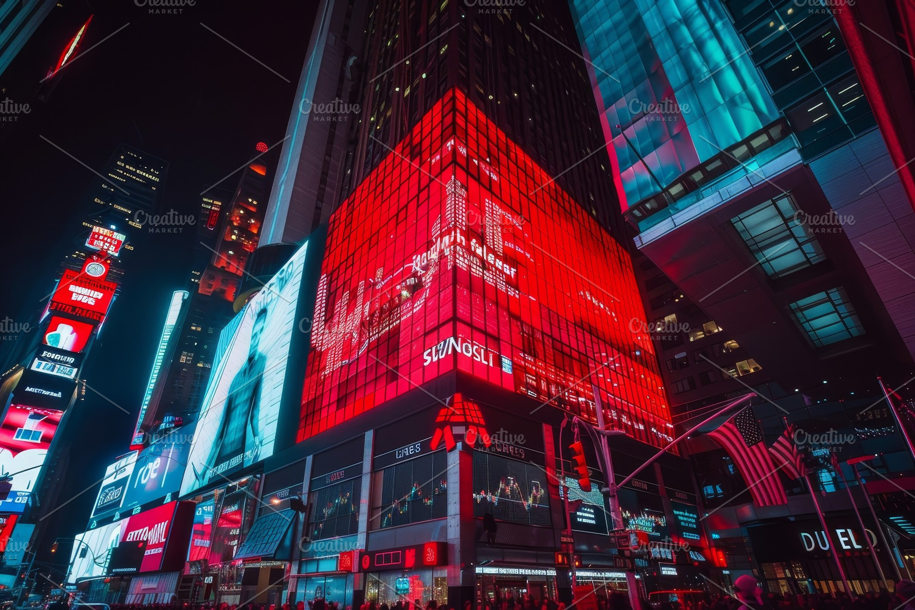 The vibrant lights of Times Square g, a Photo by Tanuart