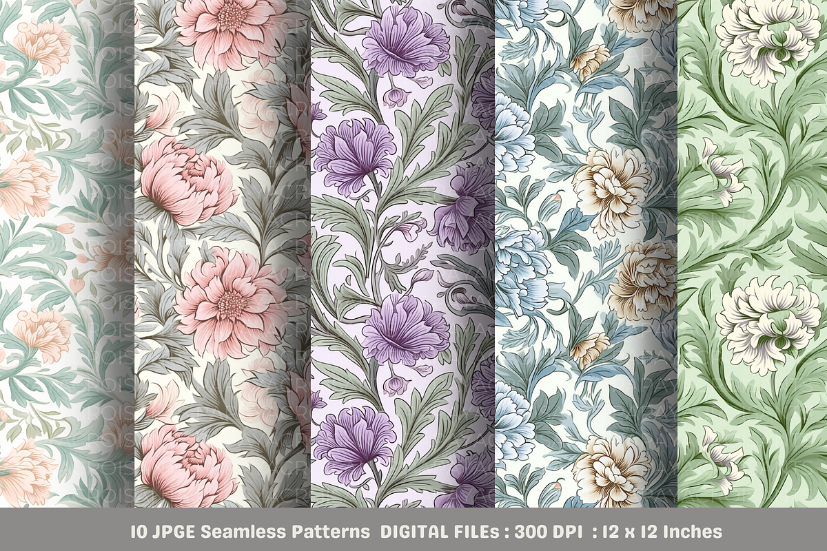 Vintage Floral Seamless Pattern, a Pattern Graphic by STUDIO CHOTI (Photo 2 of 7)