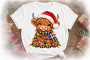 Christmas Lights Highland Cow Png, a Seasonal Illustration by Watercolor design (Thumbnail 3 of 3)