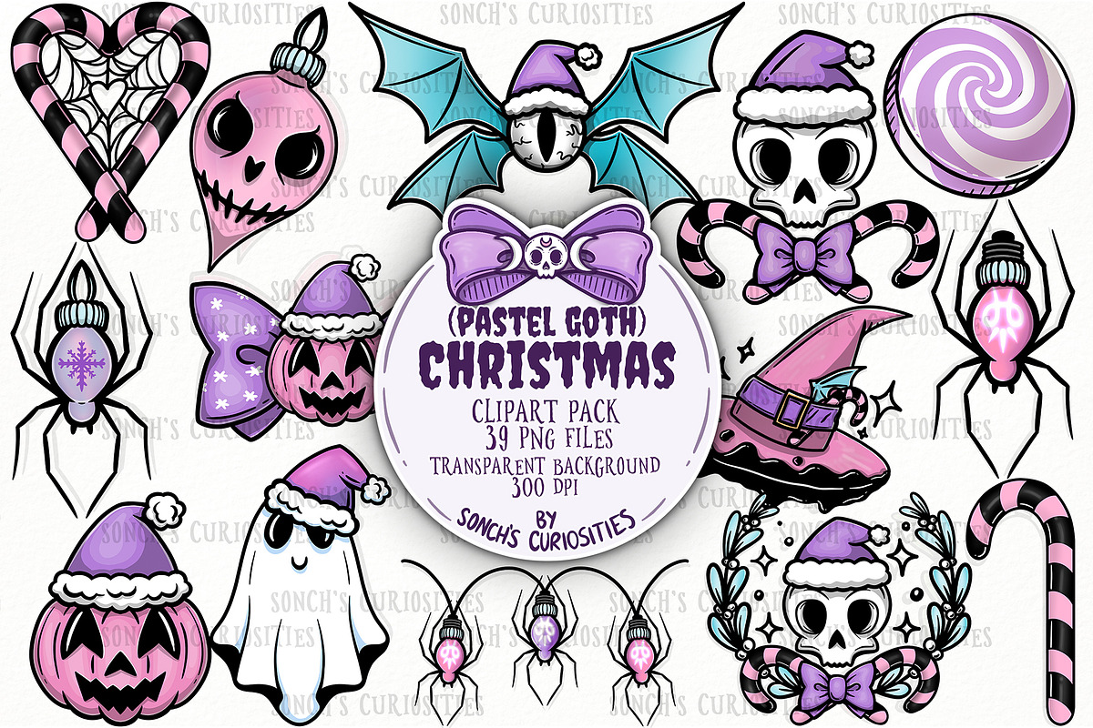 Pastel & Spooky Christmas Patterns, a Pattern Graphic by Sonch' s Curiosities (Photo 2 of 4)