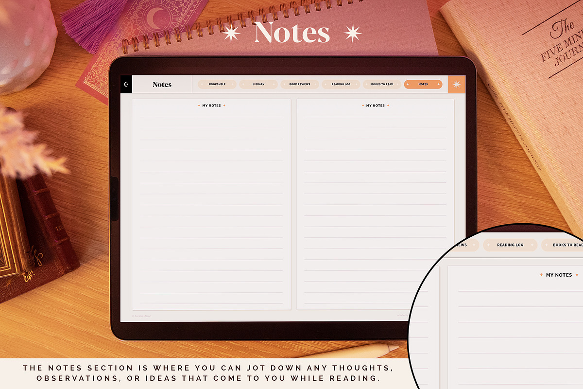 Digital Reading Journal – Orange, a Stationery Template by Aurelie Maron (Photo 8 of 9)