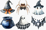 Watercolor Black Gingham Halloween, an Illustration by Canvas Craft (Thumbnail 3 of 8)