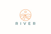 River Mountain Hill Logo Badge, a Branding & Logo Template by Signatoro (Thumbnail 1 of 2)