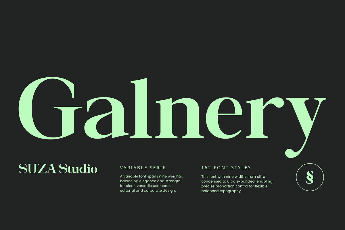 Galnery, a Serif Font by Suza Studio (Photo 1 of 13)