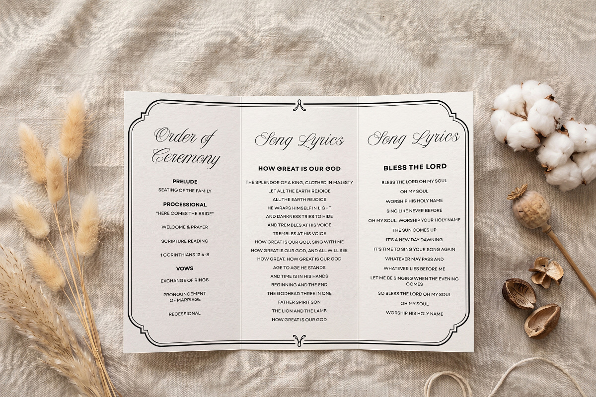 Elegant Black White Wedding Program, an Invitation Template by Arslan (Photo 4 of 4)