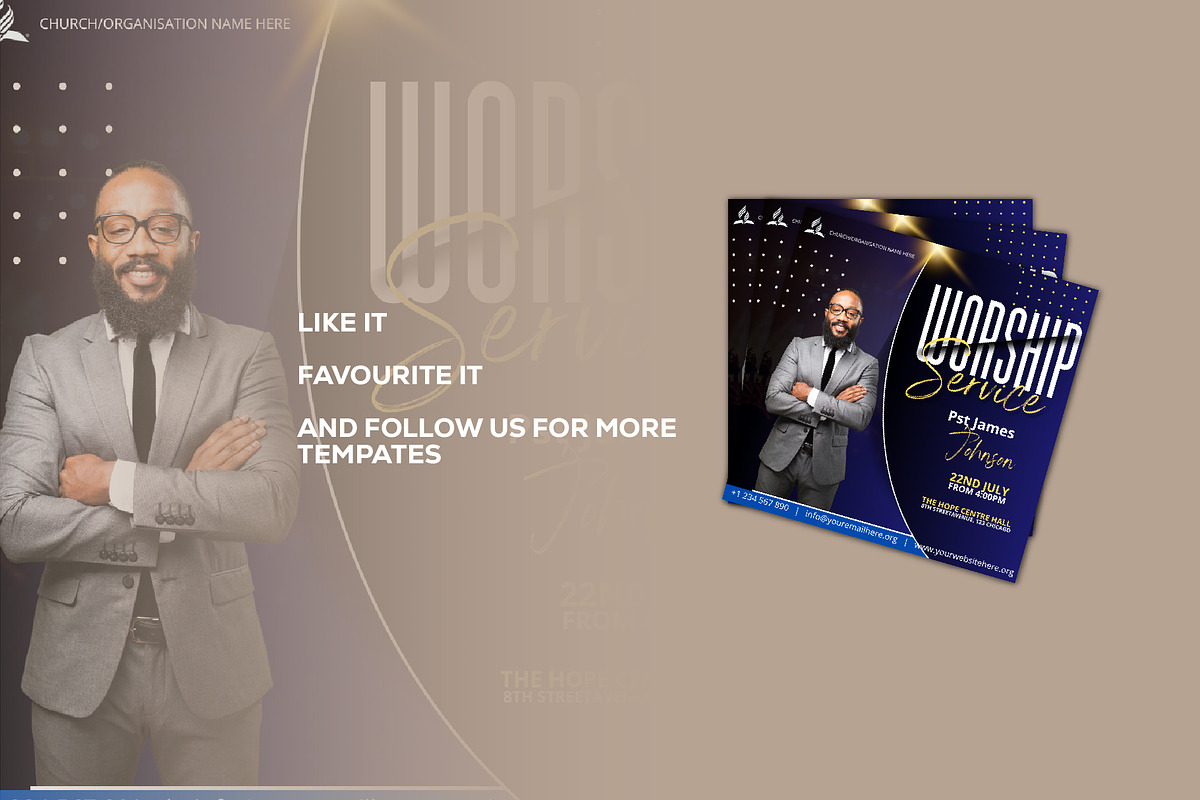 Church Flyer Canva Template, a Social Media Template by Sipi_Graphics (Photo 3 of 3)