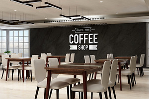 Restaurant Scenes Wall Logo Mockup