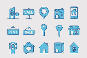 Real Estate Icon Set, a Templates & Theme by studiogstock