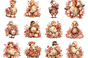 Easter Duck Whimsical Clipart, an Illustration by Designking (Thumbnail 3 of 5)
