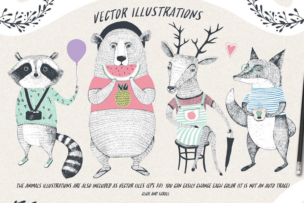Friends of Forest Illustrations Set, an Illustration by Bibela (Photo 3 of 8)