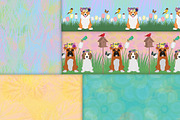 Seamless Floral Dog Patterns, a Pattern Graphic by VizualStorm (Thumbnail 2 of 3)