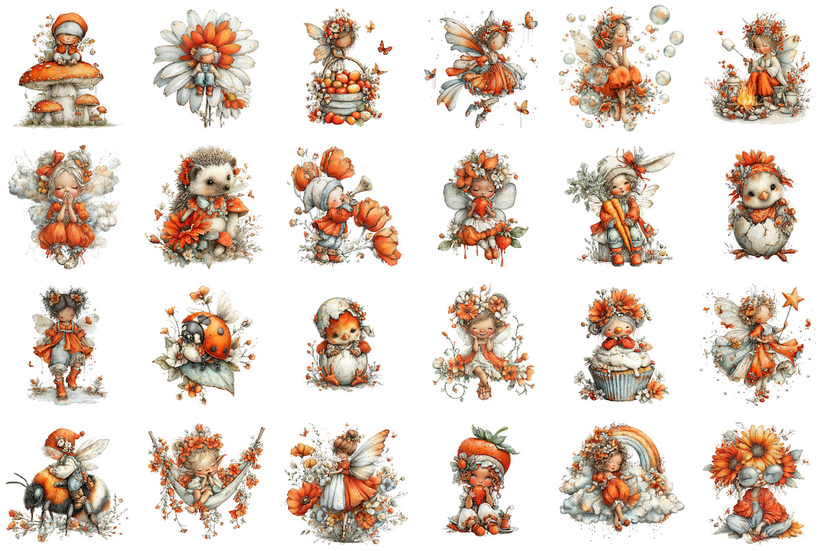 Funny Spring Fairy Clipart, an Illustration by designcity5 (Photo 2 of 5)