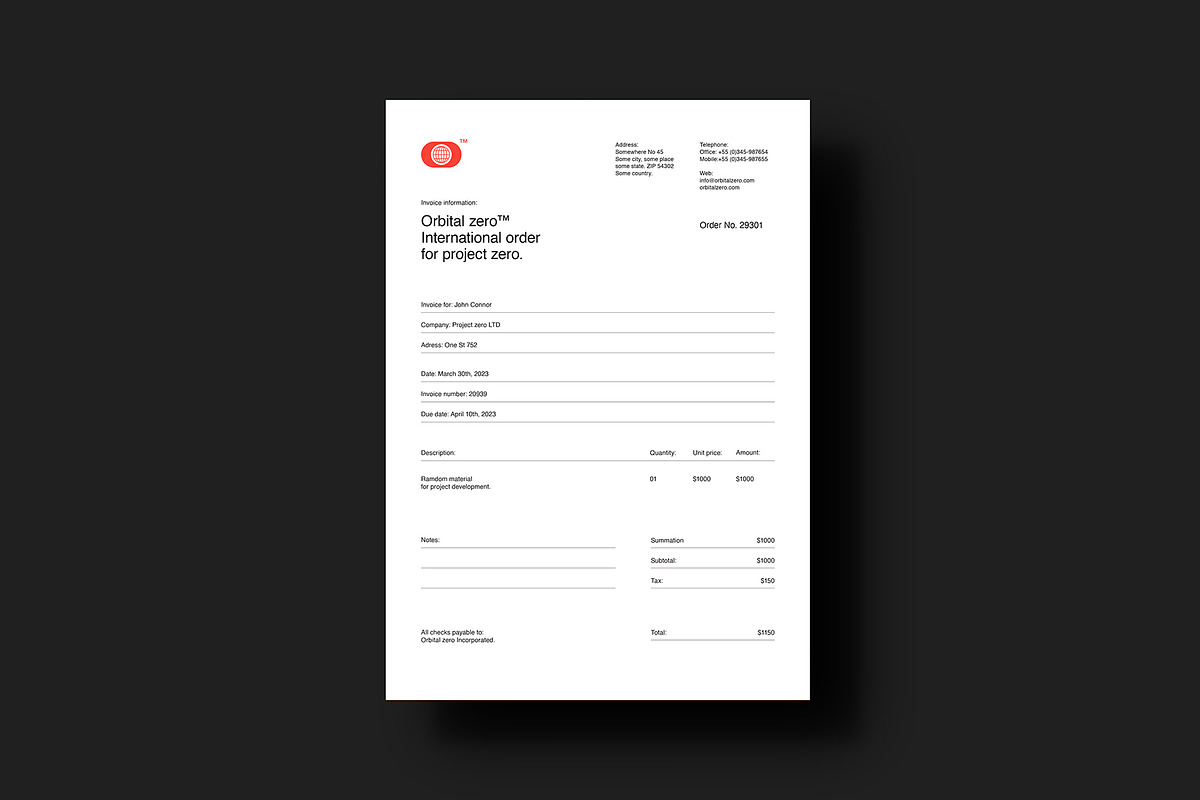 Invoice templates - Orbital Zero, a Stationery Template by Srg® (Photo 8 of 12)