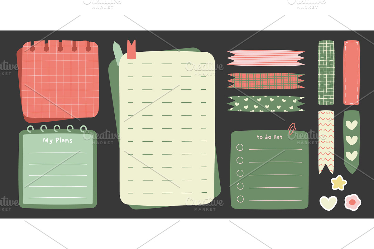 Cute doodle stationery with memo, an Object Illustration by art PVP - market