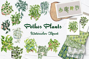 House Plants Watercolor Collection, an Object Graphic by BarvArt (Thumbnail 1 of 8)