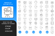 Audio and Video outline icon set, an Outline Icon by Icons (Thumbnail 2 of 3)