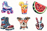 Groovy 4th of July Clipart, an Illustration by OK Design (Thumbnail 3 of 5)