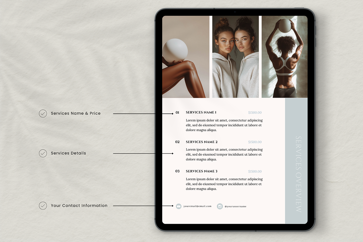 Pilates Coach Media Kit for Canva, a Marketing Template by Bonita Digital Design (Photo 6 of 7)