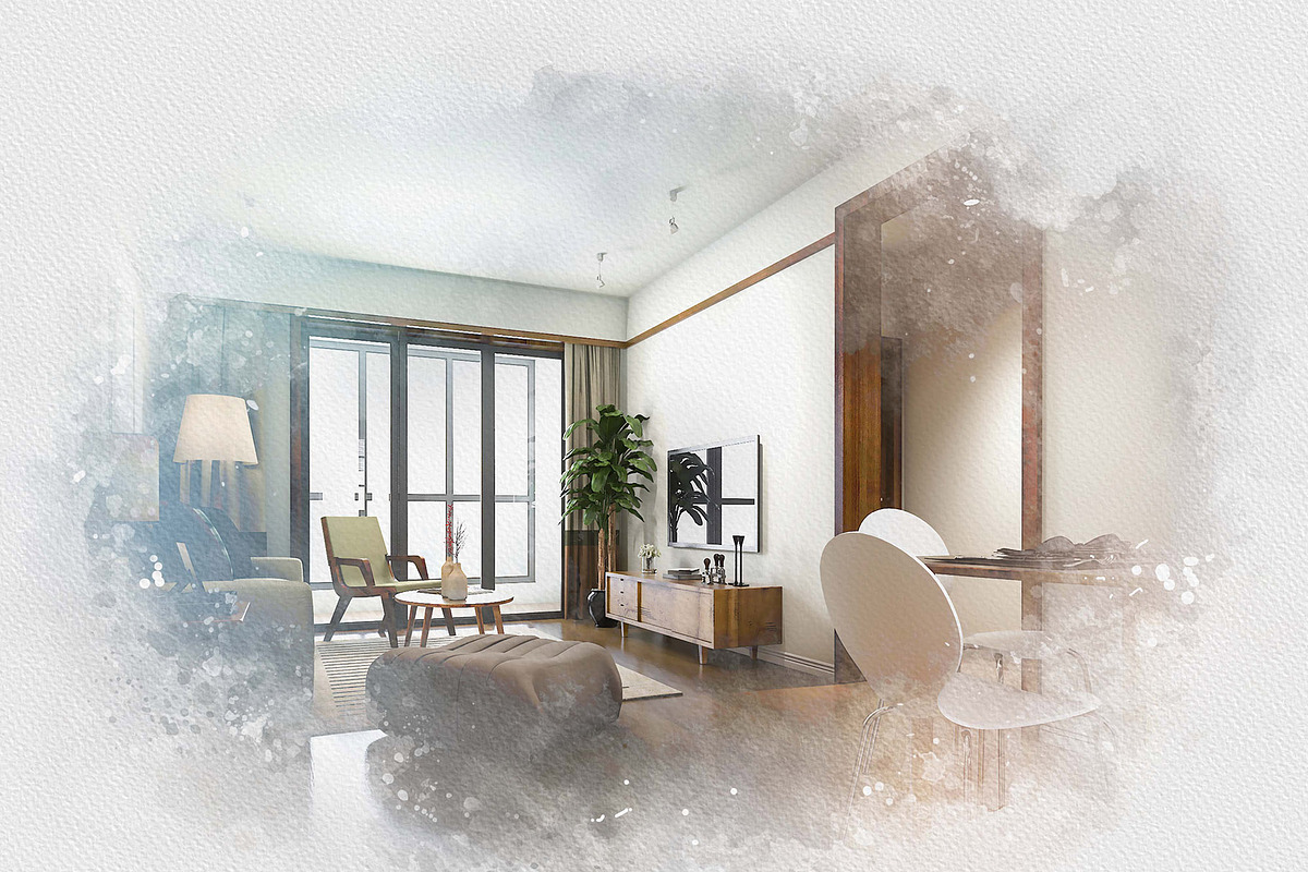 Exterior Watercolor Effect Bundle, an Action Add-On by MRI STUDIO (Photo 4 of 24)